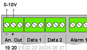 0-10V analogue output connections