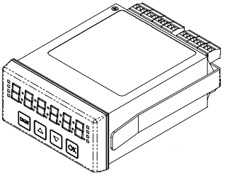 digital panel meter front quarter view