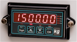 Example of installed SPC4 IP67 cover for 1/8 DIN digital panel meter