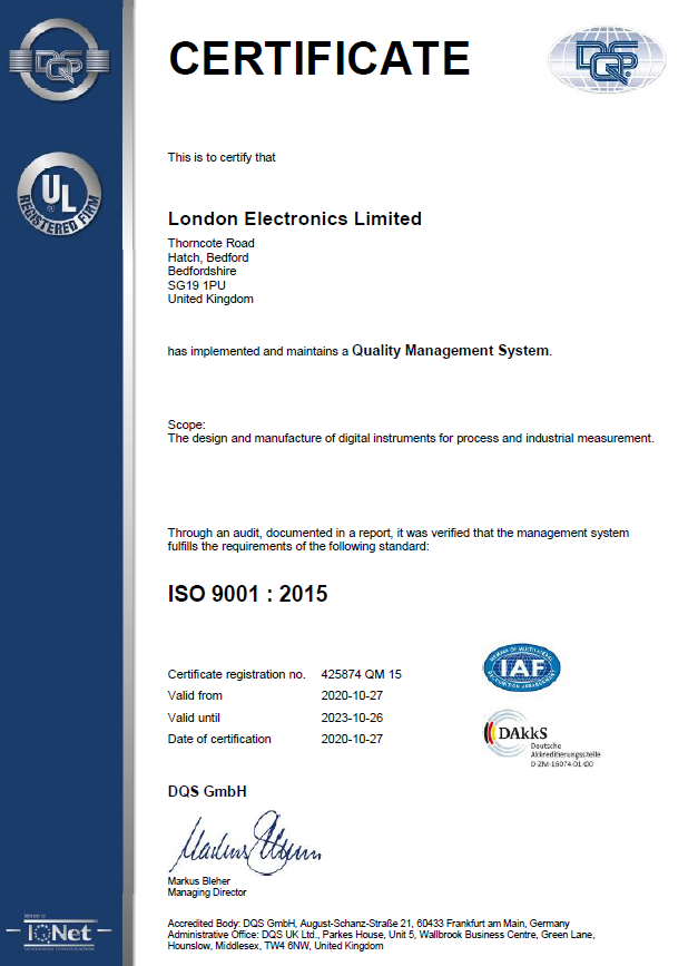 UL ISO9001 Certificate